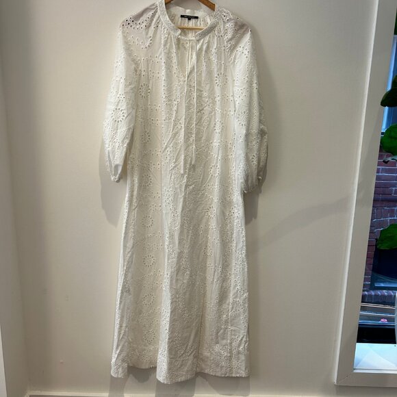 Kobi Halperin Eve Eyelet White Cotton Maxi Dress. Size XS - Picture 4 of 10